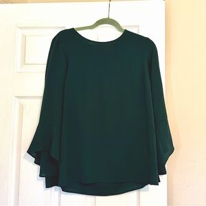 Green Michael Kors bell sleeve blouse